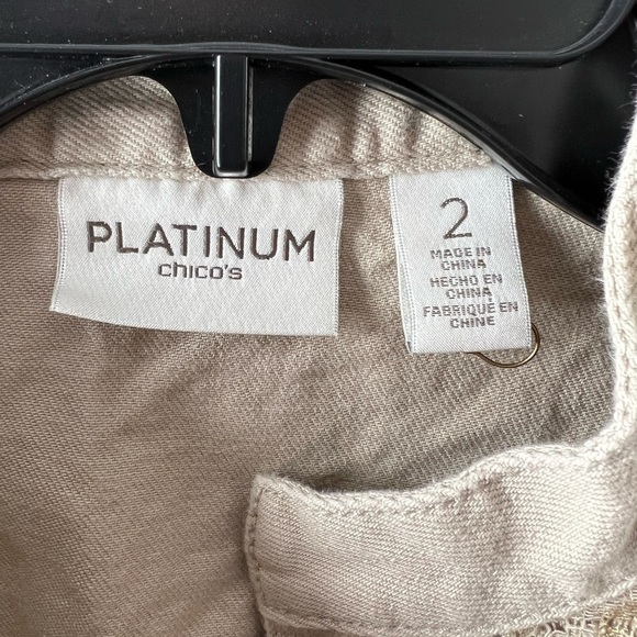 CHICOS Ladies Long Sleeve Jacket, Lace On Front Panel, Upper Back And Sleeves. - Picture 3 of 3